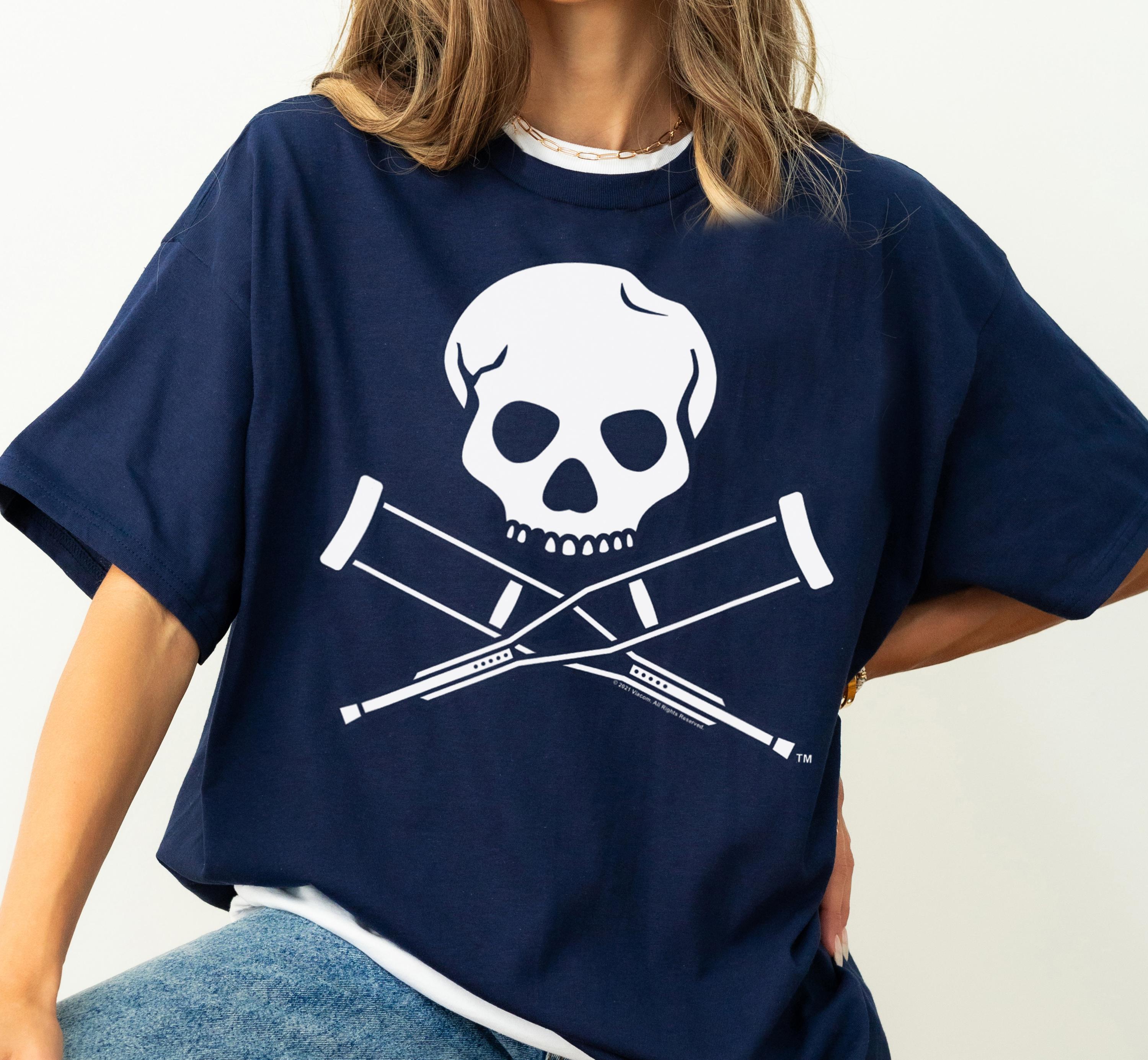 MTV Jackass Skull and Crutches Logo T-shirt, Funny Jackass