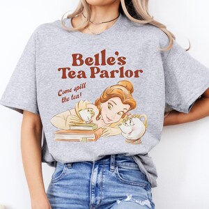 Disney Belle's Tea Parlor Spill The Tea Shirt, Beauty and The Beast Disney Princess Chip Potts Shirt, Disneyland Family Matching Tee image 4