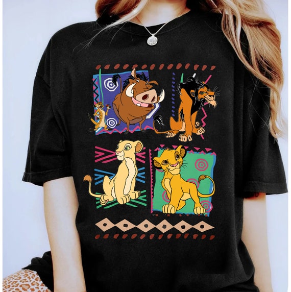 Vintage 90s Disney the Lion King Simba Nala Pumbaa Scar Graphic T 