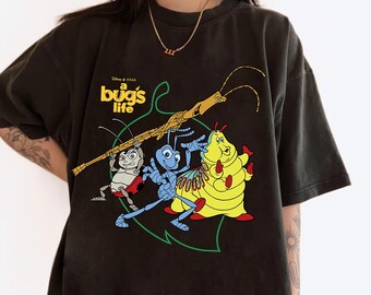 Koszulka z grafiką grupową Disney Pixar „A Bug's Life” z filmu „Dawno temu w trawie”, koszulka z nadrukiem Heimlicha Flik Hoppera i księżniczką Attą Bug, pasująca koszulka rodzinna Disneyland