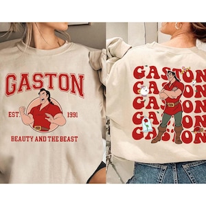 Disney Die Schöne und das Biest Gaston Porträt Retro 90er Jahre Shirt, Disney Schurken T-Shirt, Disneyland Familie Passendes Shirt, Magic Kingdom