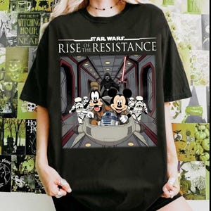 Vintage Disney Rise of the Widerstand Shirt, Disney Land Galaxy 's Edge Shirt, Mickey und Goofy Star Wars Crossover Shirt