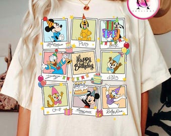 Disney Mickey and Friends Birthday Picture Balloons shirt, Disney Mickey Minnie Daisy Donald Daisy Pluto shirt, Disney Birthday Boy girl tee