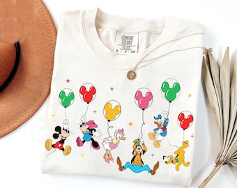 Disney Mickey and Friends Mickey Balloon Shirt, Mickey, Minnie, Donald, Daisy Shirt, Disneyland Family Matching Tee, Disneyland Trip Outfits