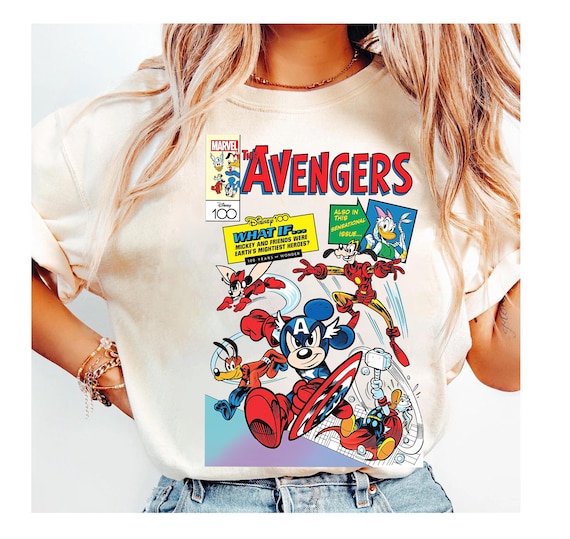 ティズニー100　Tシャツ　ミッキー　マーベル　ディズニー　 グレー　L Tシャツ ミッキー アイアンマン マーベル ディズニー 100周年 L