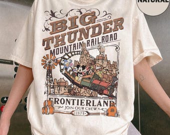 Vintage Big Thunder Mountain Railroad Mickey & Friends Shirt, Disney Frontierland Ride Tee, Disney Roller Coaster Tee, Disneyland Family Tee