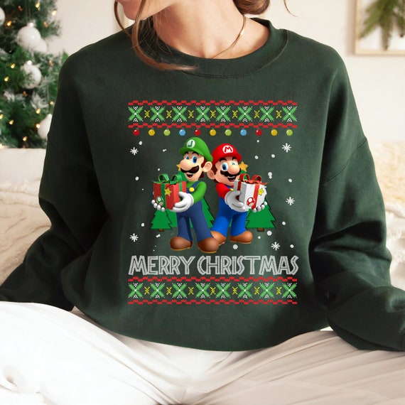 Casarse Medicinal Dormitorio Nintendo Super Mario Ugly Sweater Mario and Luigi Christmas - Etsy España