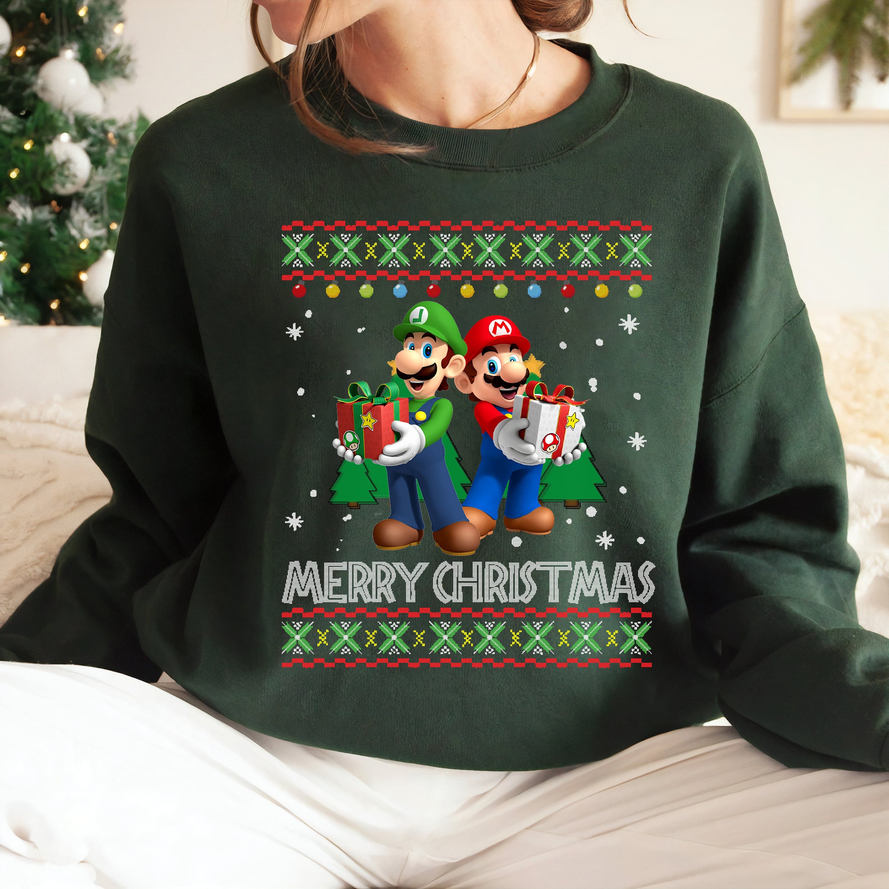 super mario xmas sweater