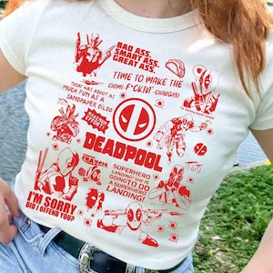 Marvel Deadpool Doodle Art Shirt, Wade Wilson Deadpool Movie Shirt, Hollywood Studios Family Matching Tee, WDW Trip Gift, Marvel MCU Shirt image 1
