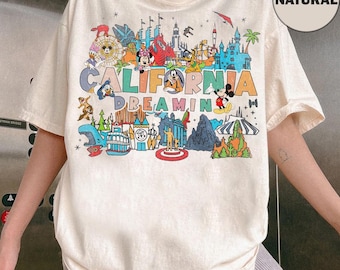 Camiseta de Mickey y sus amigos en Disneyland Park, camiseta "Disneyland California Dreamin'", camiseta familiar a juego para el viaje a los parques de Disney en California