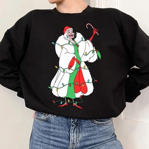Disney All Villains Characters Christmas Lights Shirt, Ursula, Cruella, Evil Queen, Maleficent Shirt, Disneyland Family Xmas Matching Tee image 3