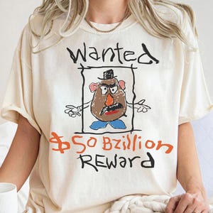 Disney Pixar Toy Story Mr. Potato Head WANTED Sketch Shirt, Retro Toy Story Characters Shirt, Disneyland Family Matching Tee