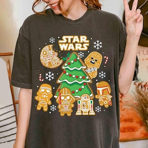 Star Wars Christmas Gingerbread Cookies Shirt, Chewbacca, Darth Vader, Boba Fett Christmas Shirt, Star Wars Christmas Family Party Tee
