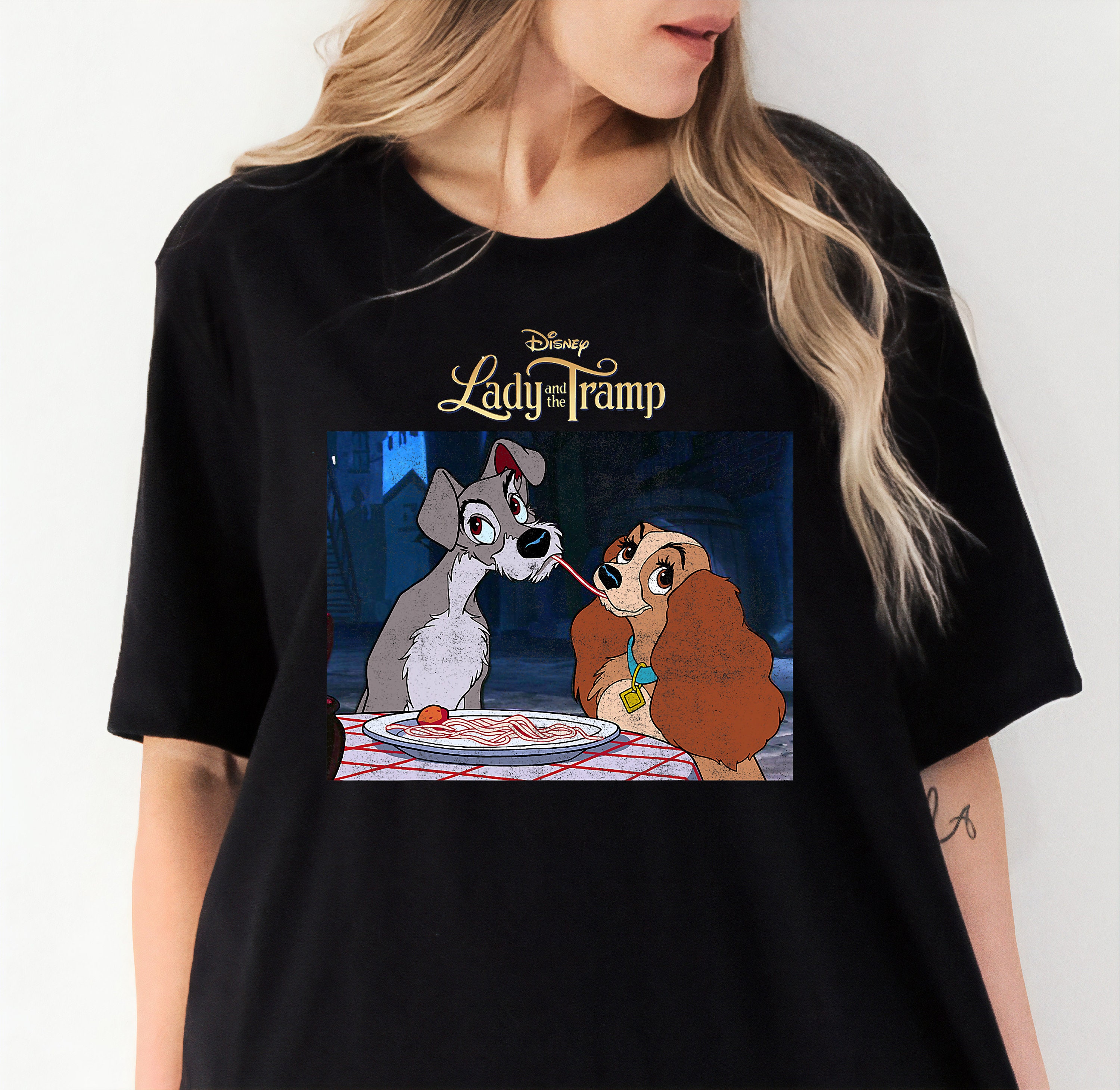 Disney Lady And The Tramp Iconic Scene Logo T-Shirt