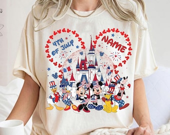 Personalized Disney 4th Of July Shirt, Mickey and Friends Patriotic Shirt, Fourth of July Shirt, Independence Day Family Matching Tee