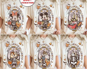 Camisa retro de Halloween con lazo de esqueleto de Mickey y sus amigos de Disney, fiesta de Halloween de Star Wars Mickey's Not So Scary 2026