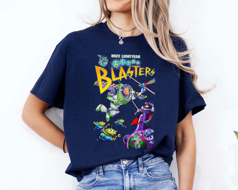 Disney Pixar Toy Story Buzz Lightyear's astro Blasters Shirt, Toy Story Land Shirt, Disneyland Family Vacation Gift, Magic Kingdom Shirt image 3