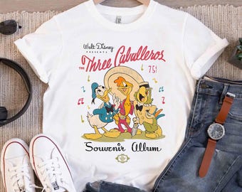 Disney The Three Caballeros Classic Retro T-Shirt, Donald, Jose, Panchito, Magic Kingdom, Disneyland Family Matching Shirt, WDW Trip Gift