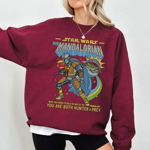 Star Wars Mandalorian Comic Poster T-Shirt, Star Wars Fan Gifts Shirt, Star Wars Galaxy's Edge Shirt, Disneyland Family Vacation Gift Tee image 4
