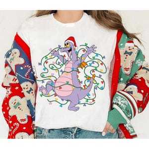 Disney Figment Christmas Lights Shirt, Disney Santa Figment Xmas Shirt, One Little Spark Shirt, Disney Epcot Figment Christmas Family Tee