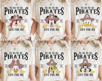 Comfort Colors ディズニー ミッキー＆フレンズ ヨーホーヨーホー 海賊の人生Tシャツ、パイレーツオブカリビアンTシャツ、ディズニークルーズ旅行Tシャツ