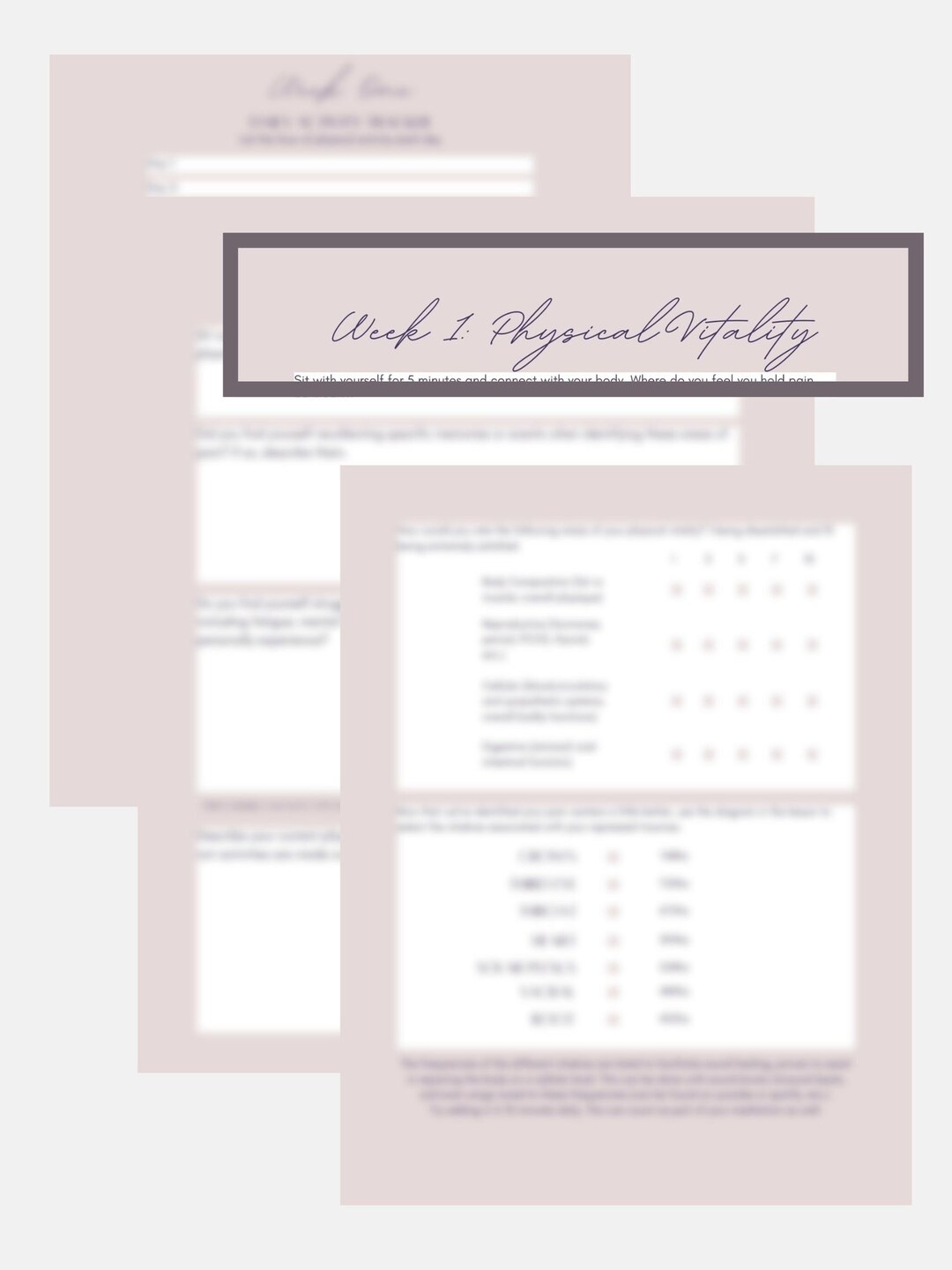 Physical Vitality Self Growth Worksheets - Etsy
