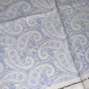 Paisley Jackie - Daisy Kingdom 100% Cotton Fabric, 18x42 inches (1/2 yard), Quilting Fabric, Periwinkle Paisley