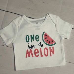 First Birthday One in a Melon Onesie / Shirt, Cake Smash, 1st Birthday, I&#39;m One Shirt, Watermelon, Red and Green