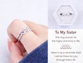 To My Sister Highs and Lows Double Wave Ring, Sterling Silver Adjustable Ring Women, Bridesmaid Gifts, Friendship Gift, Sister Birthday Gift