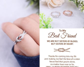 To My Best Friend Infinity Knot Ring, Friendship Love Knot Ring Women, Sterling Silver Ring, Best Friend Gift, Wedding Gift, Birthday Gift