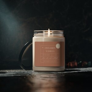 Cinnamon Vanilla Scented Soy Wax Candle, 9oz