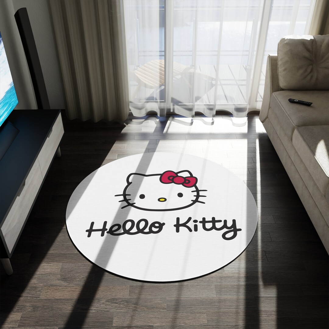 Hello Kitty Round Rug - Etsy