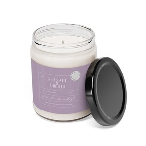 Sea Salt and Orchid Scented Soy Wax Candle, 9oz