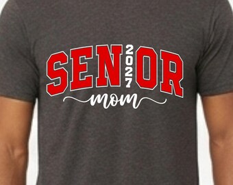 Comfort Colors Custom Senior Mom,2027 Shirt, Personalized Class Of 2027 Tee.Senior 2027 Shirt Checkered Number,Class of 2027 Shirt