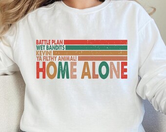 Home Alone Sweatshirt, Christmas Party Hoodie, Battle Plan Sweater, Wet Bandits Hoodie, Kevin Ya Filthy Animal Sweater, Funny Xmas Hoodie