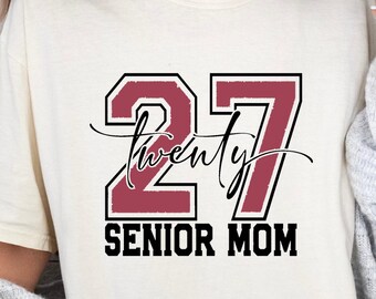 Comfort Colors Custom Senior Mom,2027 Shirt, Personalized Class Of 2027 Tee.Senior 2027 Shirt Checkered Number,Class of 2027 Shirt
