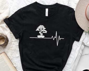 Bonsai heartbeat shirt, Bonsai shirt, Japanese shirt, gardening shirt, japan lover, bonsai lover tee