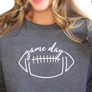 Game Day Sweatshirt, Super Bowl Sweatshirt, Women&#39;s Football Sweater, Sunday Sweatshirt, Football Sweatshirt for Women, Game Day Sweater