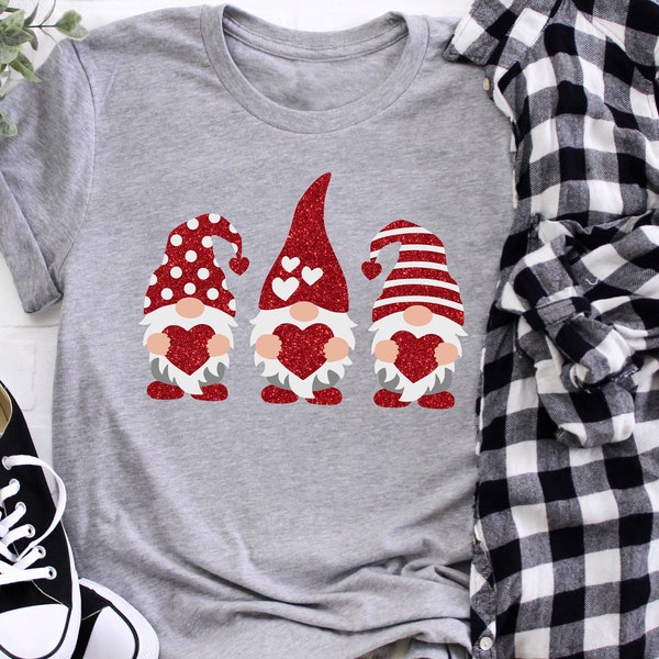 Valentines Day Gnomies T-Shirt, Valentine's Day Gnomes Shirt, Heart Gnomes Tee, Love Gnomes Shirt, Valentine Gift Shirt, Funny Gnomes TShirt
