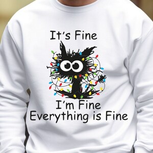 Bluza z kapturem It's Fine I'm Fine Everything is Fine, introwertyczna bluza z kapturem, sarkastyczny pot, koszulka z nadrukiem Im Fine Everything is Fine, im fine shirt