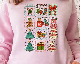 プレッピークリスマスコケットスウェットシャツ、メリークリスマスパーカー、ガーリークリスマススウェットシャツ、サンタクロースセーター、クリスマス昇華セーター
