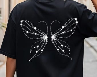 Comfort kleuren Fairy Angel Wings Shirt, Magical Fantasy Wings T-shirt, kleurrijk Wings Shirt, Angel Elf Wings Shirt, Gothic Wings T-shirt