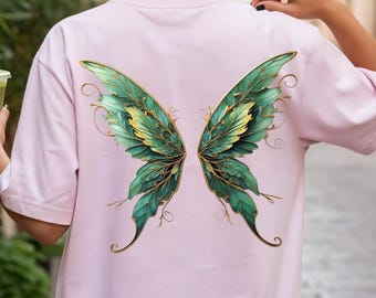 Comfort kleuren Fairy Angel Wings Shirt, Magical Fantasy Wings T-shirt, kleurrijk Wings Shirt, Angel Elf Wings Shirt, Gothic Wings T-shirt