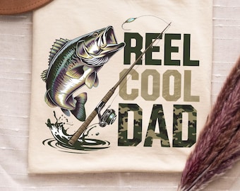 Maglietta colorata "Prendista Pescatore", Maglietta "Reel Cool Dad", Maglietta comoda, Maglietta divertente per papà, Regalo divertente per papà, Regalo per la festa del papà, Maglietta da pescatore