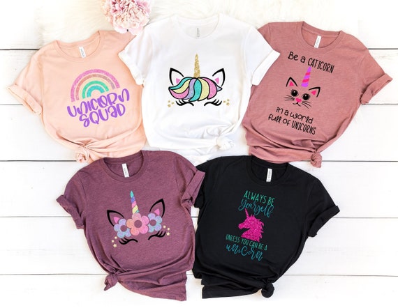 Caticorn Unicorn Birthday Girl T-Shirt Tees Caticorn Unicorn Birthday Girl T-Shirt Tees