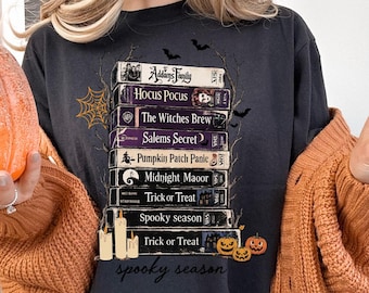Vintage Halloween VHS ,Retro Spooky Season ,Halloween Movies ,Horror Halloween , Scary Movie Shirt .Spooky Season Mix Tape,Halloween Tapes