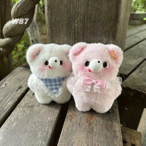 Charmant sac en peluche 2 couleurs mignon, ours en peluche, cadeau pour elle, fait main, Saint-Valentin, cadeau de Noël