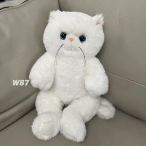Handmade White Cat Plush, Cute Plush Toys, Birthday Gifts for Girls, High Quality Home Decor, Personalized Gifts, 50cm