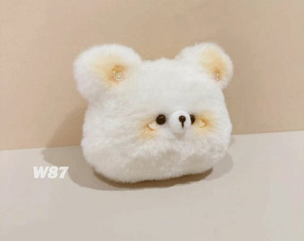 Porte-clés Ours En Peluche Mignon - Set De 2 Ours + 2 Charms, Rose Et Blanc