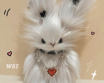 Punk Rabbit Plush Toys Handmade,Art Dolls, Cute Home Decor, Birthday Gifts,Personalized Gifts